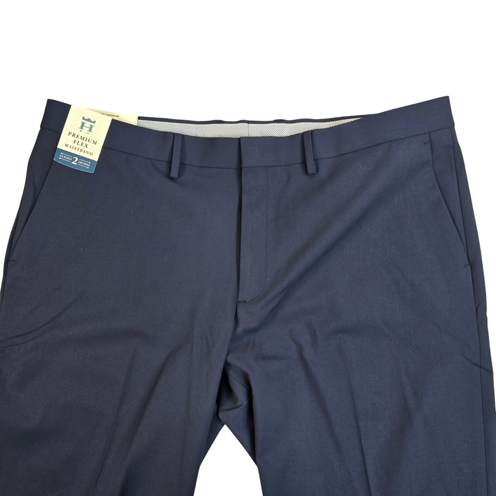 Haggar JM Premium Stretch Dress Pants Mens 40x30 Blue Straight Fit HD70660 NWT